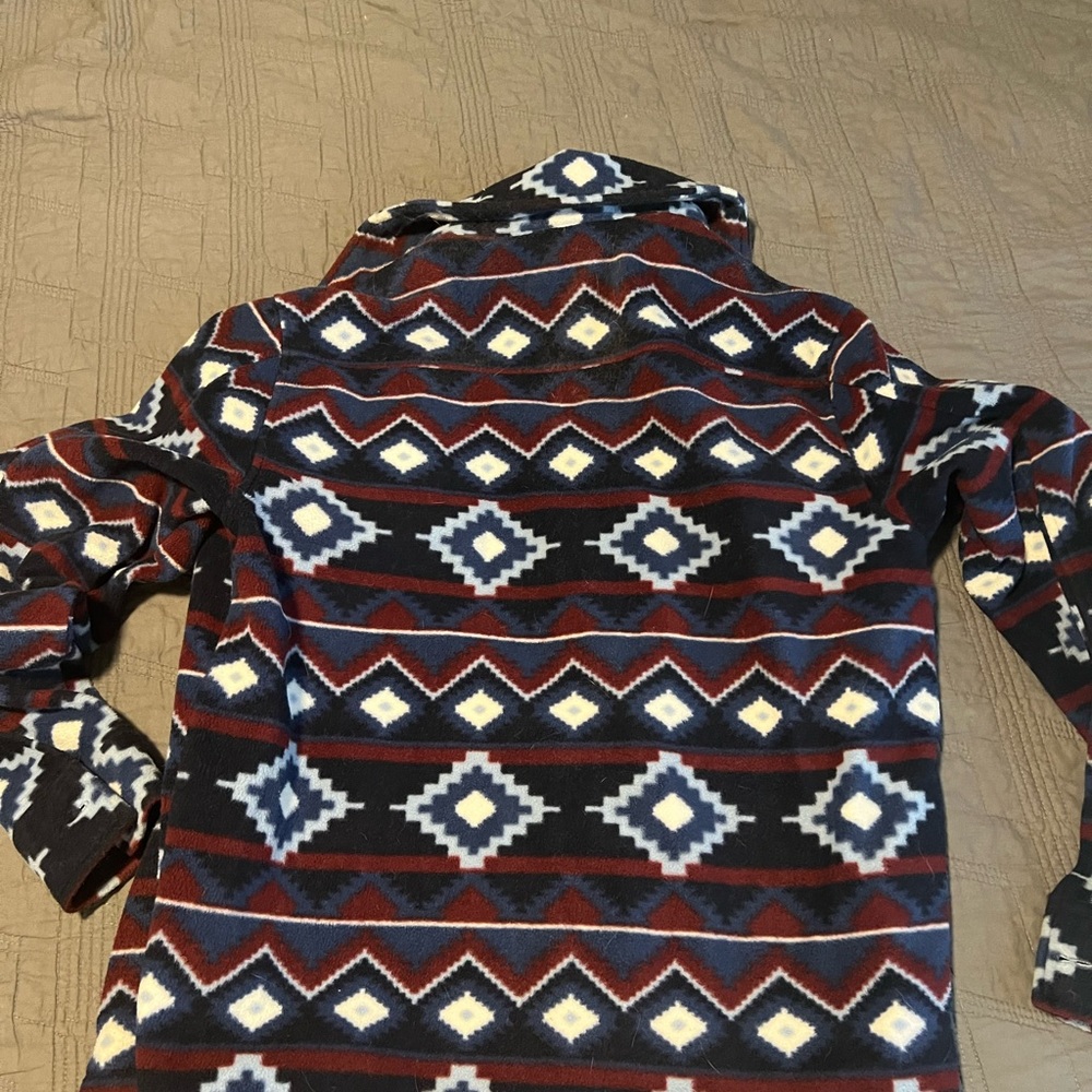 Geometric Patterned Flannel Button-Up Shirt - Picture 3 of 3